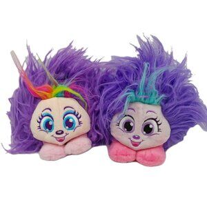 Shnooks Shay Plush Stuffed Animal Toy Pink Purple Green 6" Set Of 2